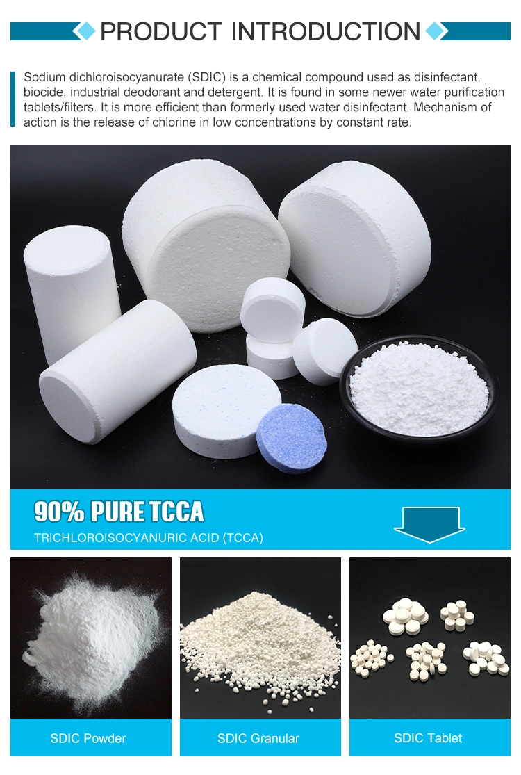 SDIC 56% 3.3G Sodium Dichloroisocyanurate SDIC CAS No. 2893-78-9 Water Treatment Chemical